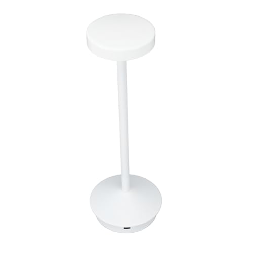 Estink Wiederaufladbare LED -Tischlampe Tragbares Dimmabschnitt für Bettstudie USB C Metal Desk Light 2000mAh Kabelfreie Batterie für Home Office Decor (WHITE) von Estink