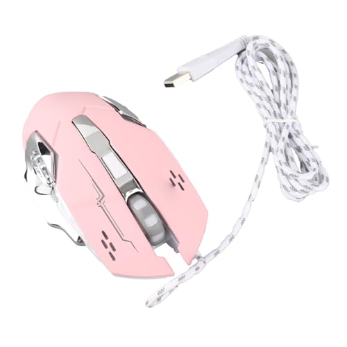 Estink Wired Gaming Mouse mit RGB Backlight 4 Einstellbare DPI und Stiller klick -Design für Laptop -PC, Ergonomische Maus für Coffeeshop Library Abs Material (Rosenate) von Estink