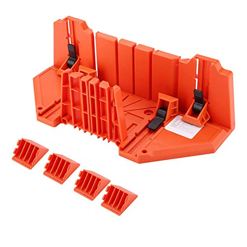 Gehrungslade Kunststoff, Gehrungslade, 90°/45°/22.5°/0 ° Winkel einstellbar, Gehrungsschneidlade, 4mm selbstschneidende Schraube, 35,5 x 11 x 15 cm von Estink