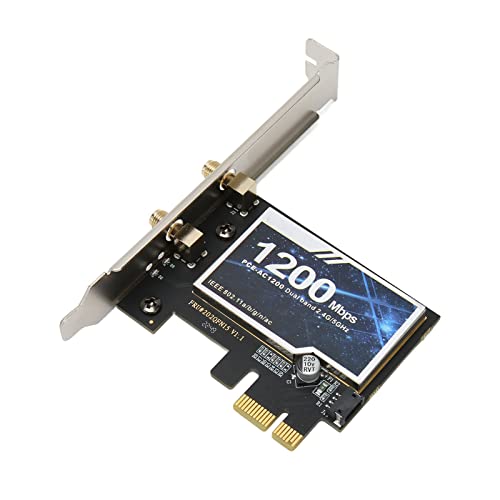 Estink PCIe-Ethernet-Karte, 876 Mpbs PCIe Express-Gigabit-Ethernet-Karte, PCIe Express-Ethernet-Karte Unterstützt 2,4 G und 5 G für Win 7 8 10 von Estink