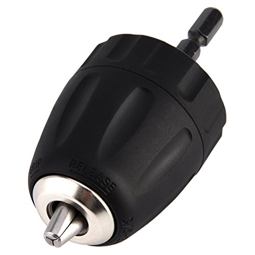 Bohrfutter Selbstanzug Keyless, Schnellspann-Bohrfutter 0.8-10mm 3/8-24UNF mit 1/4" Hex Chuck Adapter Professionelles Hardware-Werkzeug für Sechskantschaft von Estink