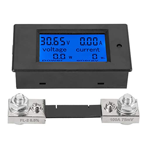 Spannungs-Stromzähler, DC 6.5-100V Voltmeter Digitaler Elektrische LCD Spannungsprüfer, mit Shunt (100A Stromshunt) von Estink