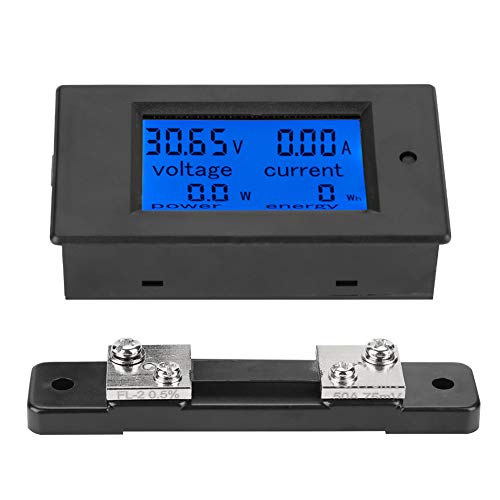 Digitales Amperemeter Voltmeter, DC 6.5-100V Amperemeter Leistungsmesser Digitaler Elektrische LCD Spannungsprüfer, mit Shunt (50A Stromshunt) von Estink