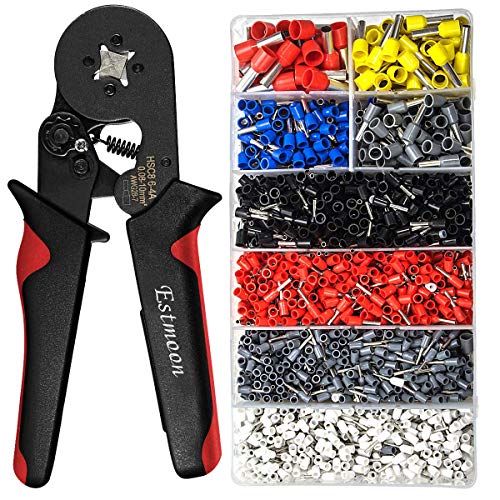 Crimpzangen Aderendhülsen Set, Estmoon Aderendhülsenzange mit 1800 Stück Kabelschuhe Tool Kit 0,08-10mm² für isolierte, unisolierte Drahtseil-Ratschenkabelschuhe Crimpzangen Aderendhülsen Set, Estmoon Aderendhülsenzange mit 1800 Stück Kabelschuhe Tool Kit 0,08-10mm² für isolierte, unisolierte Drahtseil-Ratschenkabelschuhe von Estmoon
