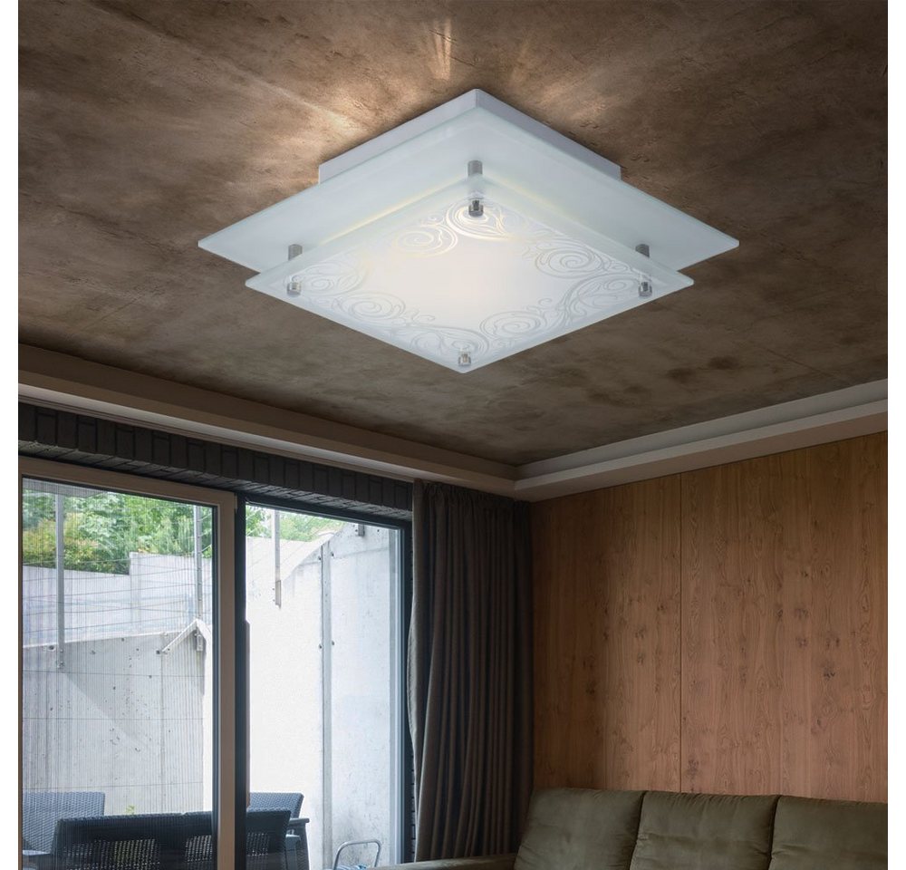 Esto Deckenstrahler, Design Glas Decken Lampe Wohn Schlaf Zimmer Beleuchtung Lampe satiniert Esto 40130 von Esto