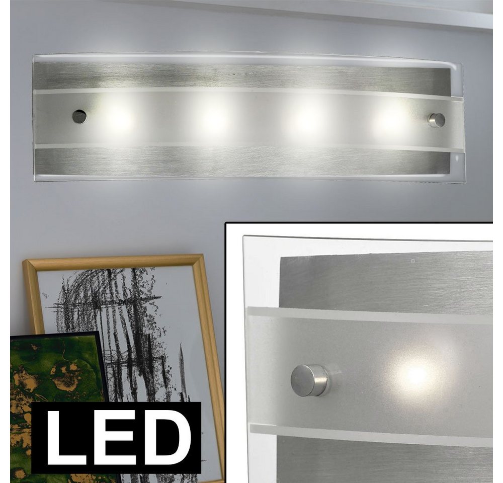 etc-shop LED Wandleuchte, LED-Leuchtmittel fest verbaut, Warmweiß, 4 Watt LED Wand Lampe Leuchte IP22 400lm 3000K Esto 745030 POLARIS von etc-shop
