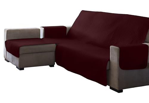 Estoralis | AVA | Moderner Chaiselongue-Bezug | Wende-Steppstoff | Farbe - Rot | Für Chaisse Longue 240 cm linker Arm| Stoffgröße 240 x 255 cm(Breite x Höhe) Schutz für alle Arten von Sofas von Estoralis