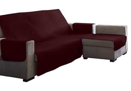 Estoralis | AVA | Moderner Chaiselongue-Bezug | Wende-Steppstoff | Farbe - Rot | Für Chaisse Longue 240 cm rechter Arm| Stoffgröße 240 x 255 cm(Breite x Höhe) Schutz für alle Arten von Sofas von Estoralis