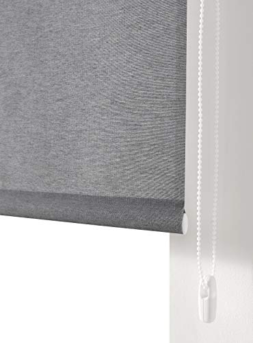 Estoralis - BRAN - Glattes durchscheinendes Rollo, 130 x 175 cm, Farbe Grau von Estoralis