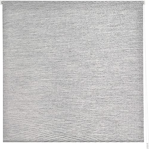 Estoralis - BRAN - “OHNE Werkzeug”. Glattes durchscheinendes Rollo, 55 x 150 cm, Farbe Hellgrau von Estoralis