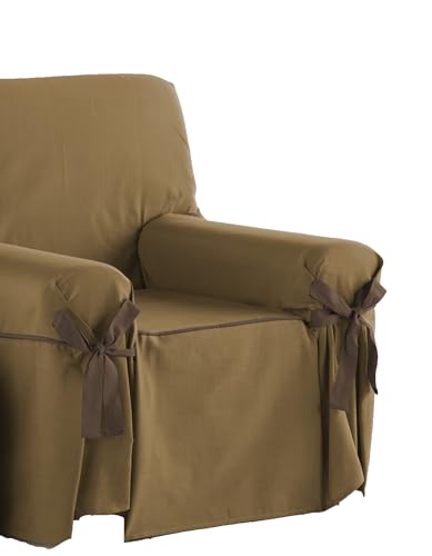 Estoralis Beret Sofabezug, modernes Design, Jaquard-Stoff, Beige, für Sessel oder Relax, 1-Sitzer, Stoffgröße (80 bis 110 cm), Bezug für alle Arten von Sofas von Estoralis