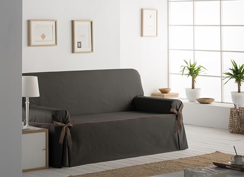 Estoralis Beret Sofabezug, modernes Design, Jaquard-Stoff, Braun, für 2-Sitzer, Stoffgröße (140 bis 170 cm), Bezug für alle Arten von Sofas von Estoralis