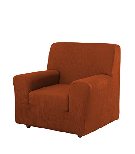 Estoralis Berto Stretch Sofabezug für Sofa 1-Sitzer, (Sofagröße: 70-110cm) Farbe Terrakotta von Estoralis