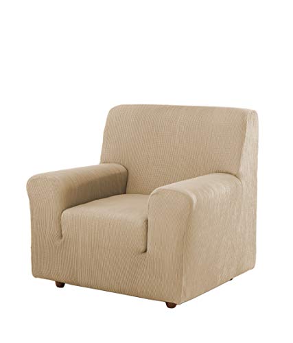 Estoralis Berto Stretch Sofabezug für Sofa 1-Sitzer, (Sofagröße: 70-110cm) Farbe Leinen von Estoralis