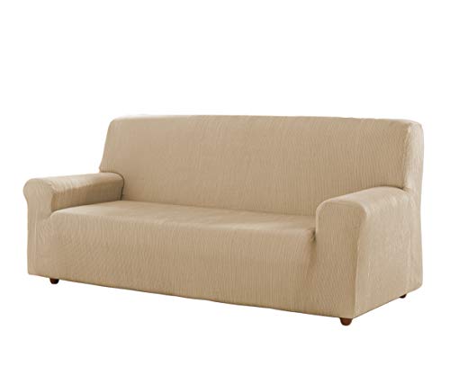 Estoralis Berto Stretch Sofabezug für Sofa 3-Sitzer, (Sofagröße: 180-230cm) Farbe Creme von Estoralis