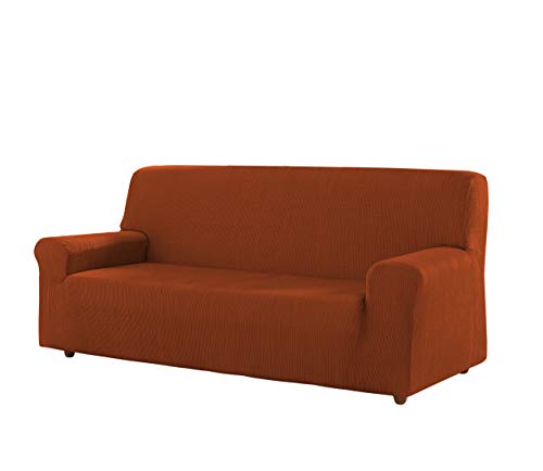 Estoralis Berto Stretch sofabezug, Stoff, Terrakotta, 3 Sitzer von Estoralis