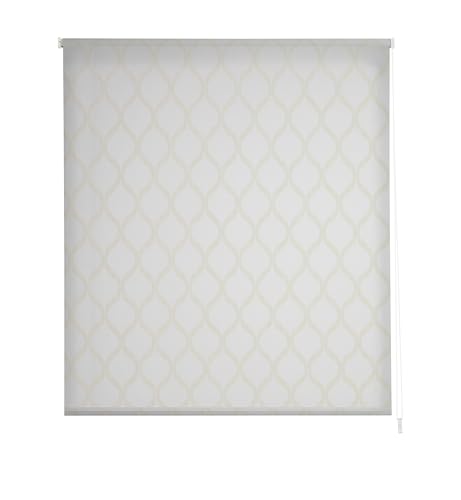 Estoralis | Davos | Modernes Design-Rollo | Lichtdurchlässig Stoff | Farbe - Weiß/Beige | 140 x 255 cm. (Breite/Höhe) Stoffgröße 137 x 250 cm. | Rollos für Fenster und Türen von Estoralis