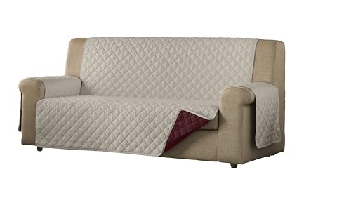 Estoralis Eden Sofabezug, gepolstert, modernes Design, Grau/Rot, 2-Sitzer, Stoffgröße 110 x 210 cm, passend für alle Sofas von Estoralis