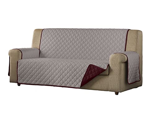 Estoralis | Eden | Sofabezug im modernen Design | Gesteppter Stoff | Rot/Beige | Für 4-Sitzer-Sofa | Stoffgröße 190 x 220 cm (Breite x Höhe) Schutz für alle Arten von Sofas von Estoralis