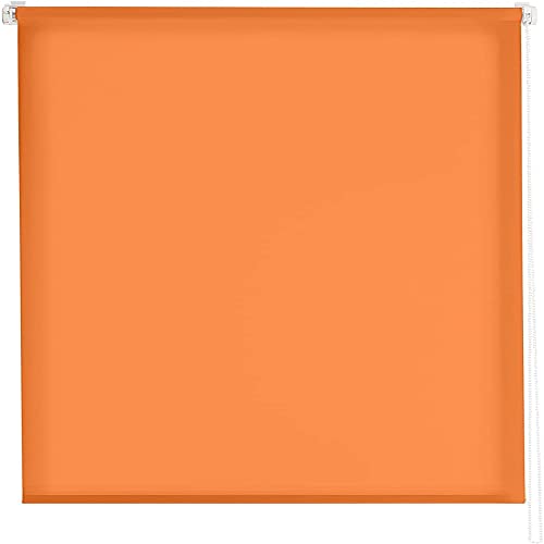 Estoralis | Gove | Modernes Design-Rollo ohne Werkzeug | Lichtdurchlässig Stoff | Orange | 45 x 180 cm (Breite/Höhe) Stoffgröße 42 x 180 cm | Rollos für Fenster und Türen von Estoralis