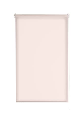 Estoralis | Gove | Modernes Design-Rollo ohne Werkzeug | Lichtdurchlässig Stoff | Rosa | 45 x 180 cm (Breite/Höhe) Stoffgröße 42 x 180 cm | Rollos für Fenster und Türen von Estoralis
