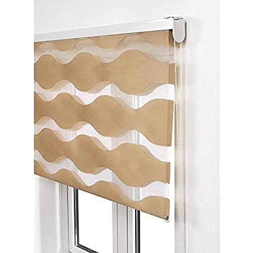 Estoralis JEOR - Doppelrollo, Duo Rollo mit Visier und Sonnenschutz für Fenster und Türen, 105 x 175 cm, Farbe Beige von Estoralis