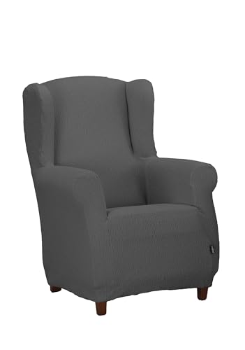Estoralis | Java | Superelastischer Ohrensesselbezug | Maximale Anpassungsfähigkeit | Farbe - C/ 11 Dunkelgrau | Bezug für Ohrensessel Größe von 70 bis 110 cm. | Anpassbar an alle Arten von Sesseln von Estoralis