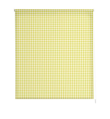 Estoralis | KÜCHE | Modernes Design-Rollo | Digital bedruckter Stoff | Vichy-2 Gelb | 150 x 180 cm. (Breite/Höhe) Stoffgröße 147 x 175 cm. | Rollos für Fenster und Türen von Estoralis