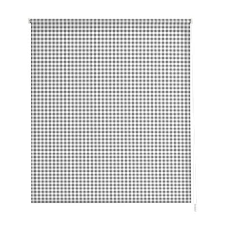 Estoralis | KÜCHE | Modernes Design-Rollo | Digital bedruckter Stoff | Vichy-2 Grau | 150 x 180 cm. (Breite/Höhe) Stoffgröße 147 x 175 cm. | Rollos für Fenster und Türen von Estoralis