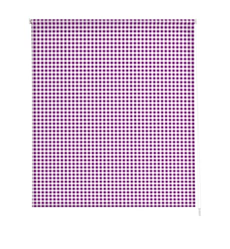 Estoralis | KÜCHE | Modernes Design-Rollo | Digital bedruckter Stoff | Vichy-2 Violett | 140 x 180 cm. (Breite/Höhe) Stoffgröße 137 x 175 cm. | Rollos für Fenster und Türen von Estoralis