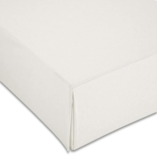 Estoralis | LONETA | Abdeckung für Boxspringsysteme | Unifarbener Canvas-Stoff | Farbe - schmutzige weiße | Für 150 cm. Bett. (150 x 200 cm. Breite x Höhe) | Höhe des Stoffes von der Basis 30 cm von Estoralis