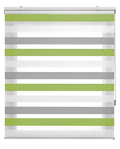 Estoralis LORAS Doppelrollo Tag und Nacht, Grün Grau, 145 x 175 cm von Estoralis