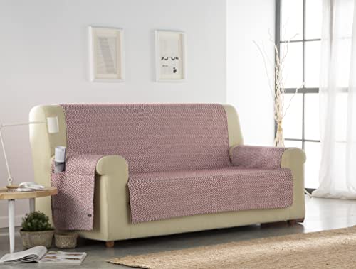 Estoralis Oona - Sofabezug für Jacquard-Sofa, wendbar, bequem, praktisch, robust, einfache 2-Sitzer-Montage, Rot von Estoralis