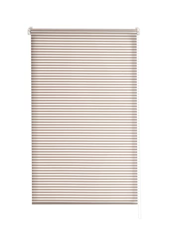 Estoralis | Robert | Modernes Design-Rollo ohne Werkzeug | Lichtdurchlässig Stoff | Taupe | 65 x 195 cm (Breite/Höhe) Stoffgröße 62 x 190 cm | Rollos für Fenster und Türen von Estoralis