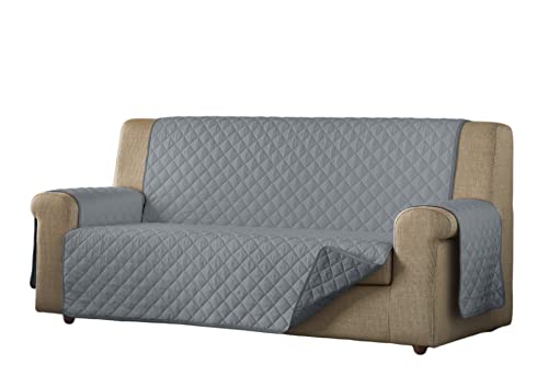 Estoralis - Sofabezug Eden, 2-Sitzer (110 x 220 cm), gesteppter Sofabezug, wendbar, Grau/Anthrazit von Estoralis