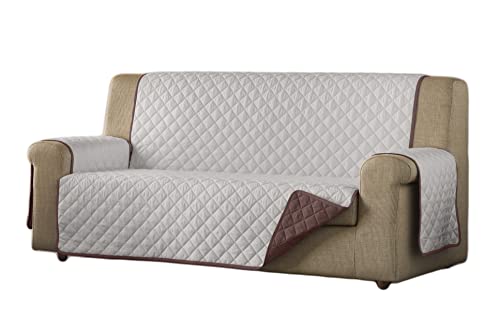 Estoralis - Sofabezug Eden, 3-Sitzer (150 x 220 cm), gesteppter Sofabezug, wendbar, Beige/Braun von Estoralis