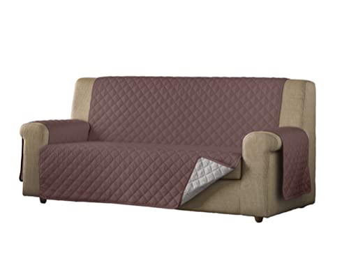 Estoralis - Sofabezug Eden, 4-Sitzer (190 x 220 cm), gesteppter Sofabezug, wendbar, Beige/Braun von Estoralis