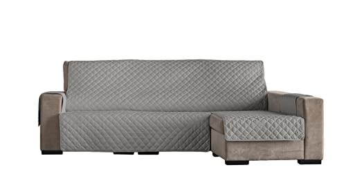 Estoralis - Sofabezug für Chaiselongue, Eden, gepolsterter Arm, rechts, Größe -290 x 260 cm, Taupe von Estoralis