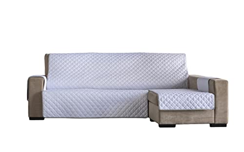 Estoralis - Sofabezug für Chaiselongue, Eden, gepolsterter Arm, rechts, Größe: 240 x 260 cm, Weiß von Estoralis