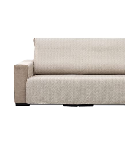 Estoralis TEPIC Sofabezug, Jacquard-Sofabezug, wendbar, bequem, praktisch, robust, einfach zu montieren, 3-Sitzer, Beige von Estoralis