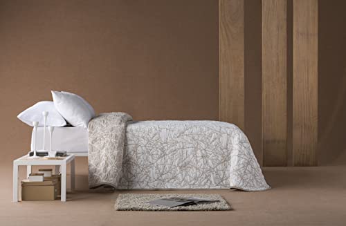 Estoralis - TOPACIO Tagesdecke Jacquard Baumwolle, Beige, Bett 105 cm - 205 x 270 cm von Estoralis