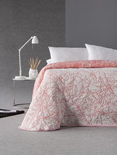 Estoralis - TOPACIO Tagesdecke Jacquard Baumwolle, Farbe Koralle, Bett 150 cm - 250 x 270 cm von Estoralis