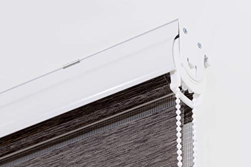 Estoralis VARYS - Doppelrollo mit dekorativer Kassette, Bohren Duo Rollo mit Sicht,und Sonnenschutz für Fenster und Türen, 120 x 250 cm, Farbe Braun Estoralis VARYS - Doppelrollo mit dekorativer Kassette, Bohren Duo Rollo mit Sicht,und Sonnenschutz für Fenster und Türen, 120 x 250 cm, Farbe Braun von Estoralis