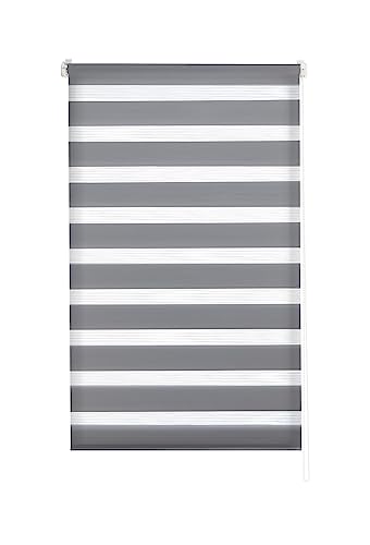 Estoralis - VERAL - Doppelrollo, “OHNE Werkzeug”, Duo Rollo mit Visier und Sonnenschutz für Fenster und Türen, 100 x 150 cm, Farbe Weiße von Estoralis