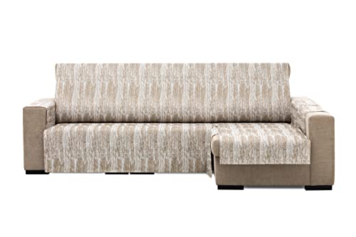 Estoralis Veracruz Schutzhülle für Chaiselongue, Jacquard, bequem, praktisch, robust, einfache Montage, 235 cm, rechts Beige von Estoralis