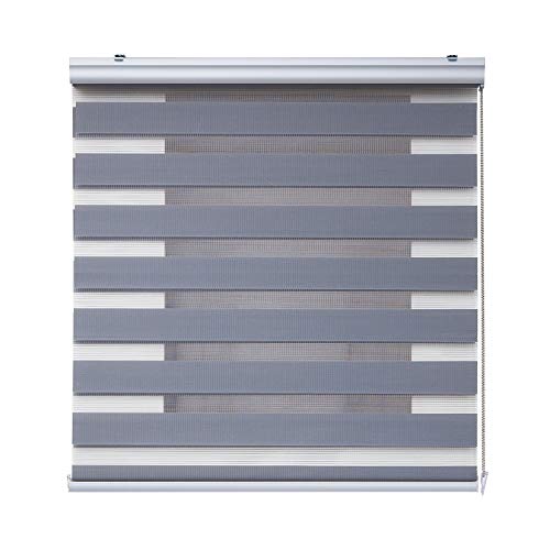 Estores Basic - Rollo für Nacht und Tag Top, Rollo für Fenster und Türen, hochwertige Verarbeitung, Grau, 80 x 250 cm von Estores Basic