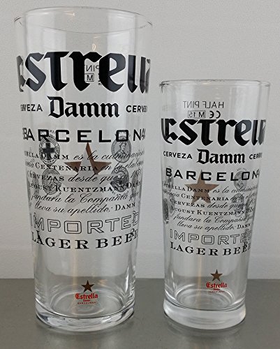 Estrella Damm Pint and Half Pint Glass Set (1 Pint and 1 Half Pint) by Estrella von Estrella