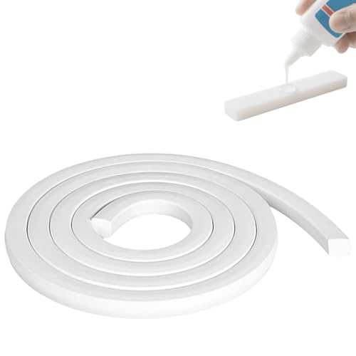 Estresen Silikon-Schaumdichtungsstreifen mit 1 Kleber,5M (16.4ft) 5x10MM(0.2"x0.4") Quadratische, feste Schwammgummi-Wetterabisolierschnur zum Abdichten von Spaltisolierungen von Estresen