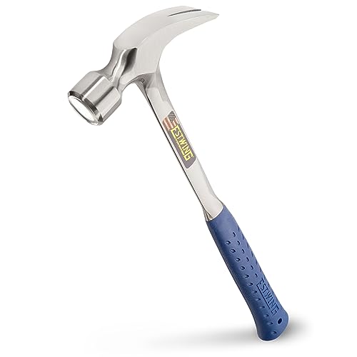 Estwing E3/30S 30oz Straight Claw Framing Hammer, Smooth Face, Shock Reduction Grip, Silver von Estwing