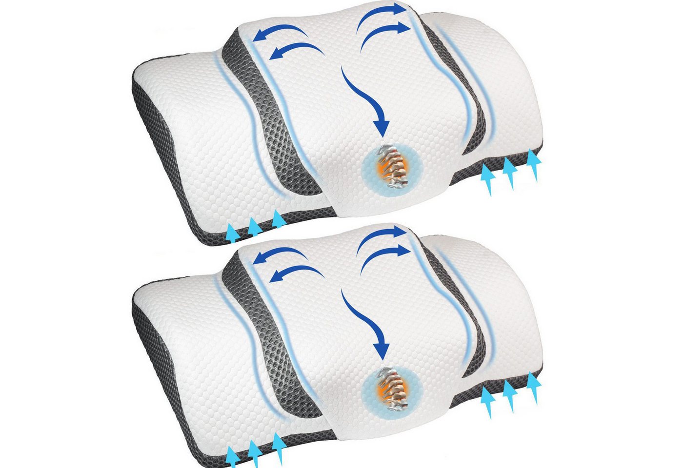 Esun Kopfkissen Memory Foam Kissen Kopfkissen, Ergonomisches Nackenstützkissen, Seitenschlafer, Rückenschlafer, Bauchschlafer, Kissen vom OEKO-TEX® und CertiPUR Getestet, Nackenkissen für Erwachsene, Männer, Frauen von Esun